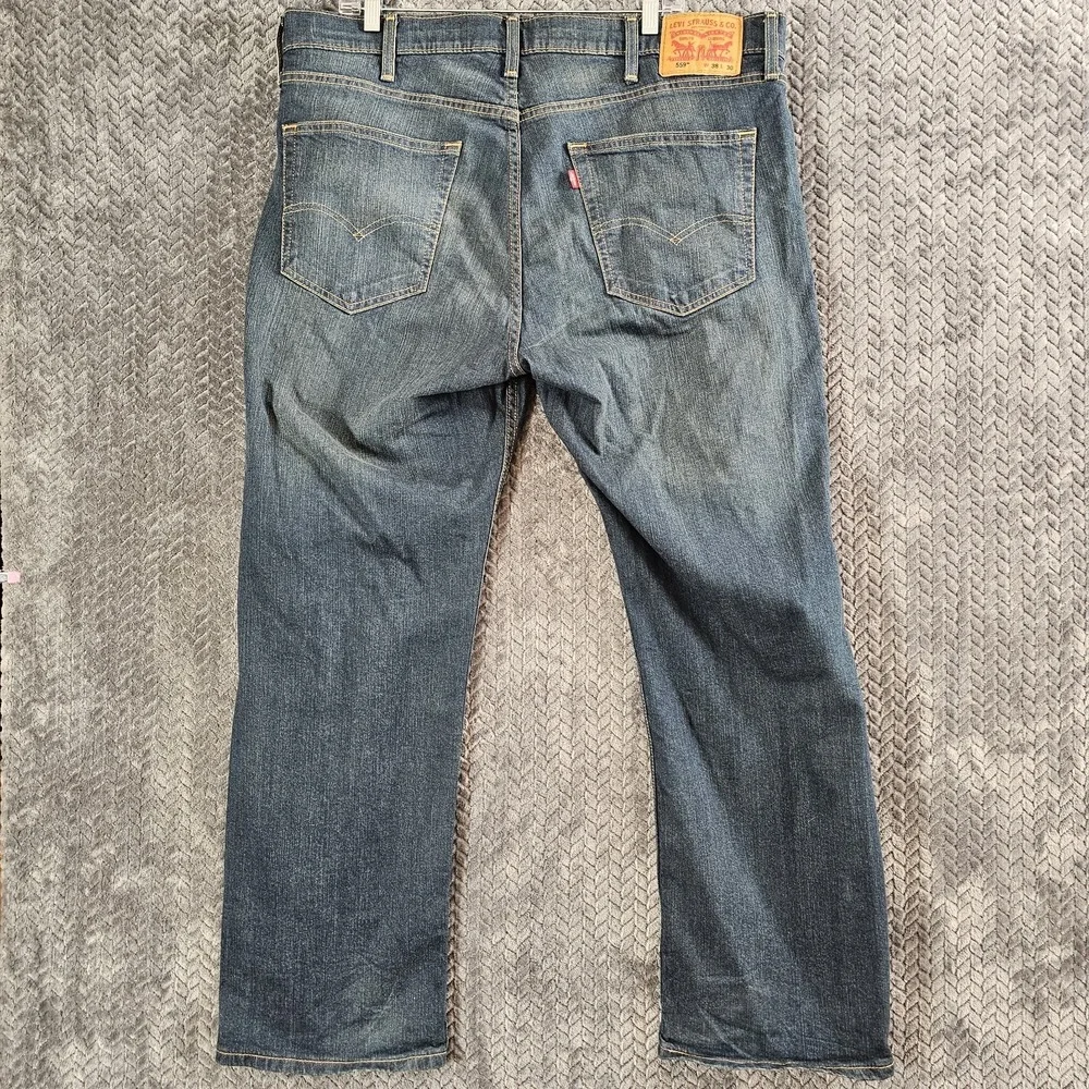 Levis 559 Jeans Mens 38x30 Blue‎ Relaxed Straight Leg Denim Medium Wash